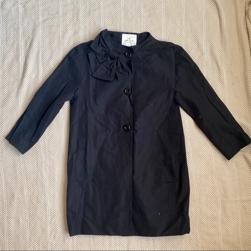 Adorable Black Kate Spade top coat with bow